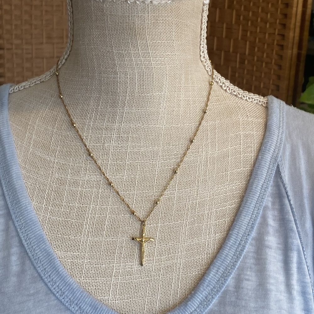 🎉 BEAUTIFUL VERMEIL CROSS NECKLACE‼️